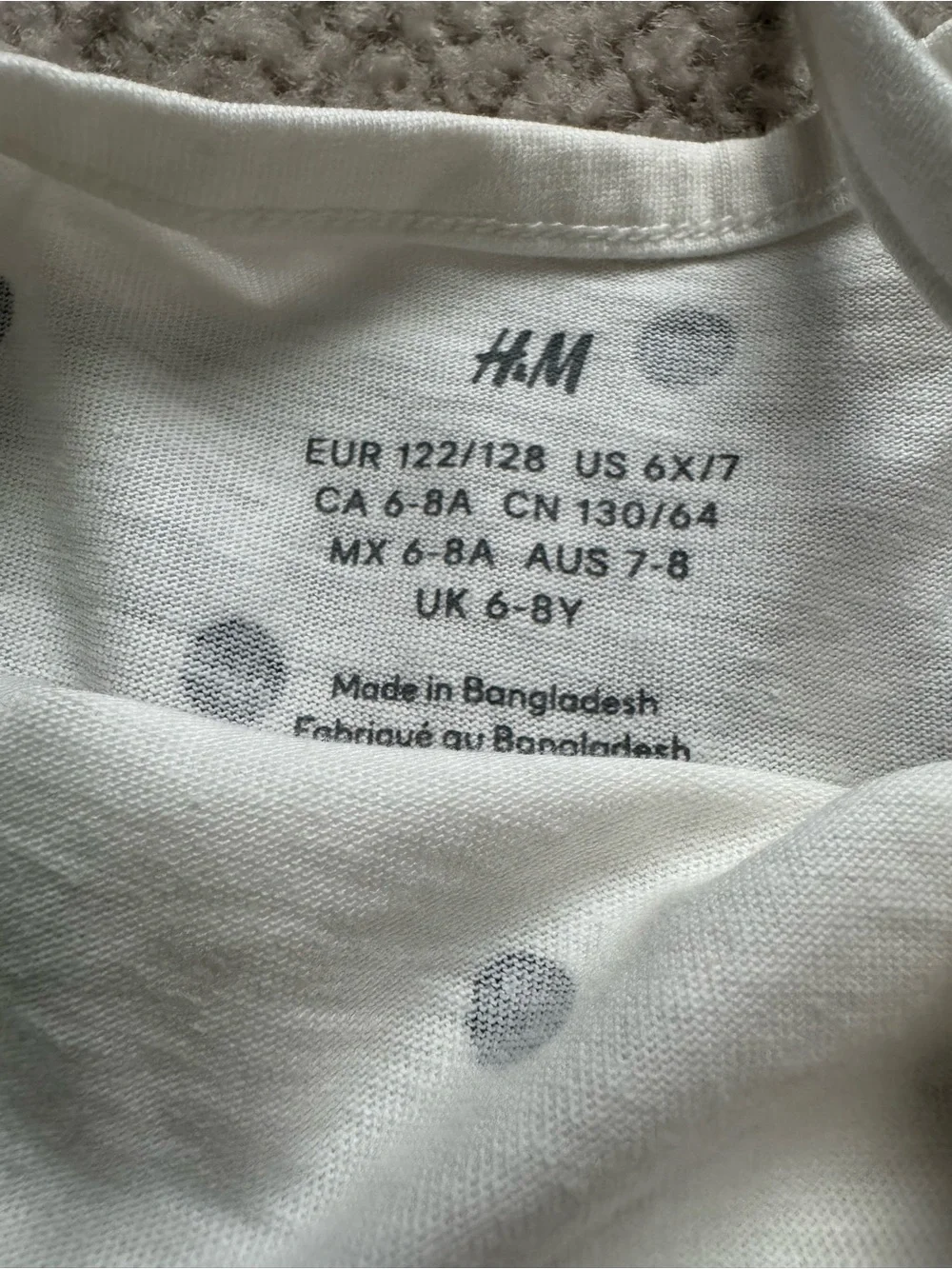 H&M Girls White Dress with Black Polka Dots